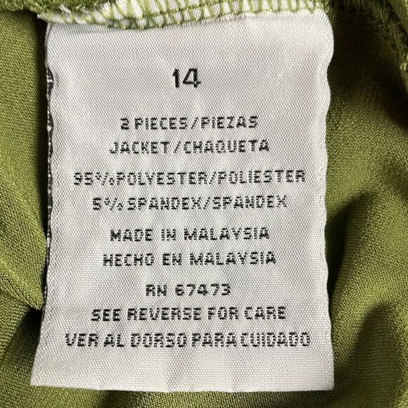 DANNY AND NICOLE Ladies Cropped Ruffled Forest Green Cardigan Jacket Size 14 - Picture 6 of 8